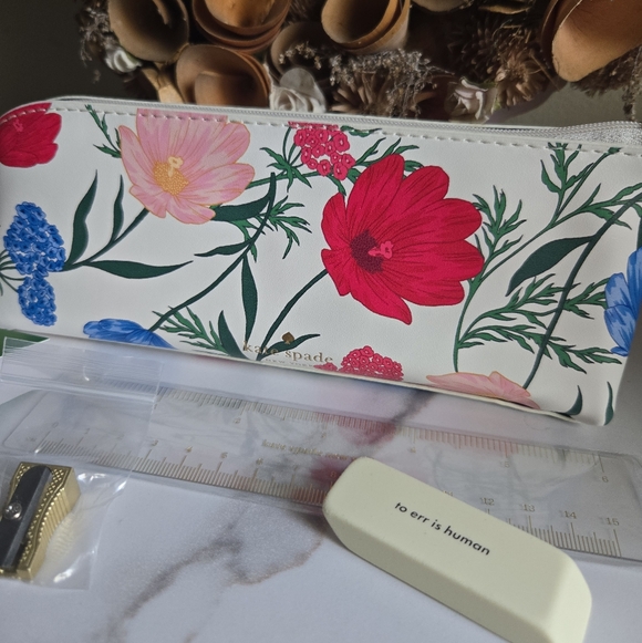 Kate Spade Poppies Pencil Case Set NWT - Picture 4 of 5